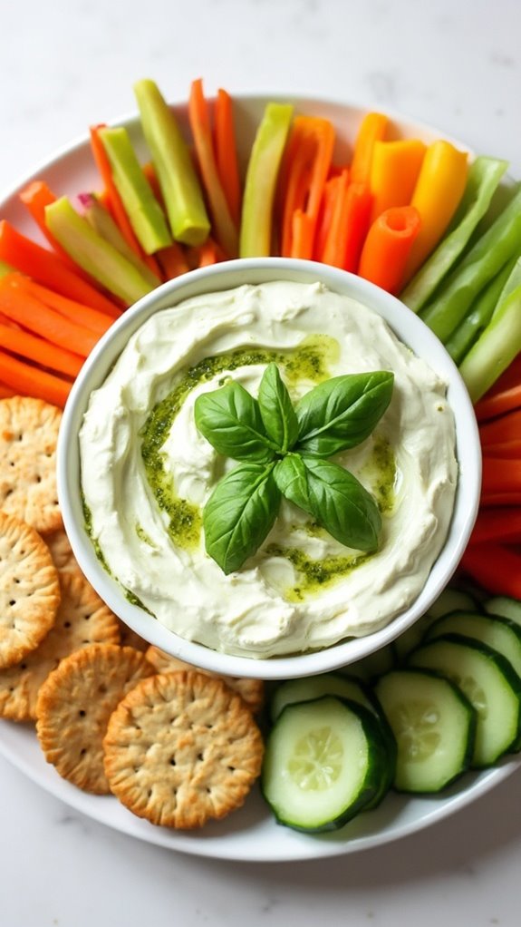 pesto goat cheese dip