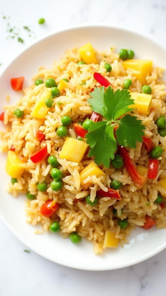 pineapple infused thai rice dish