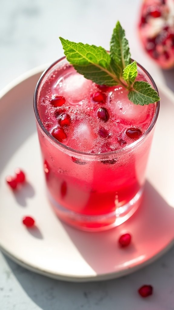 pomegranate flavored sparkling drink