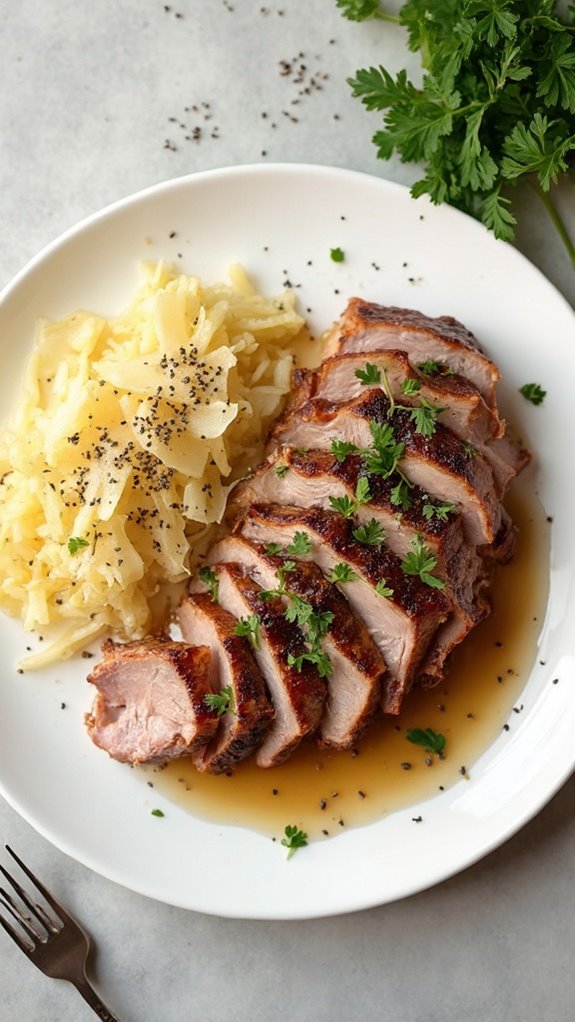 pork dish with sauerkraut