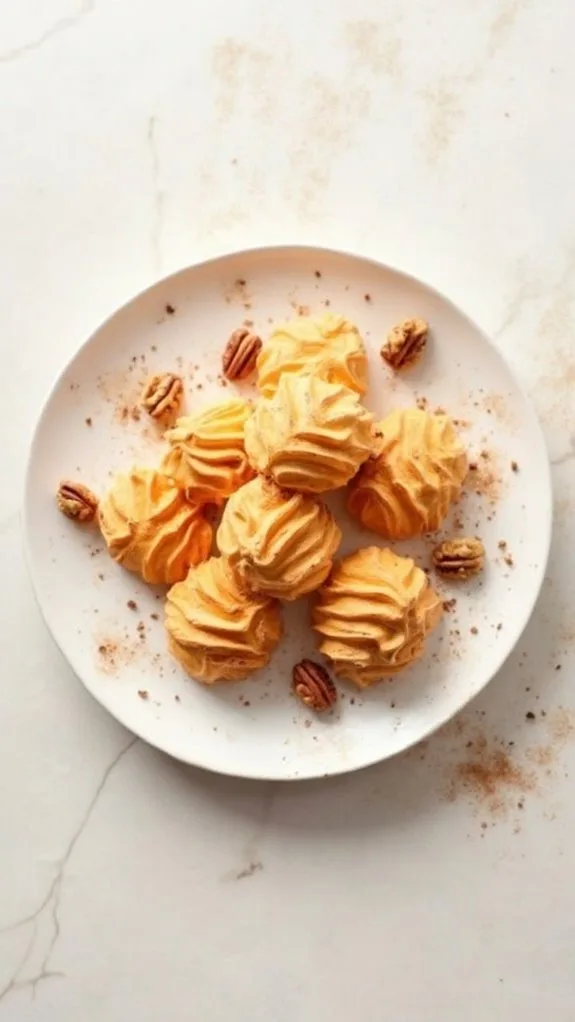 pumpkin flavored sweet meringues