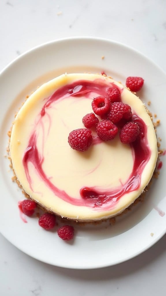 raspberry almond cheesecake dessert