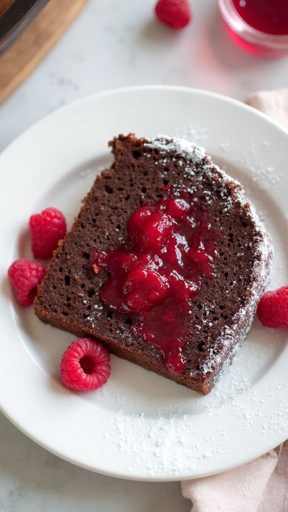 raspberry jam pumpernickel cake