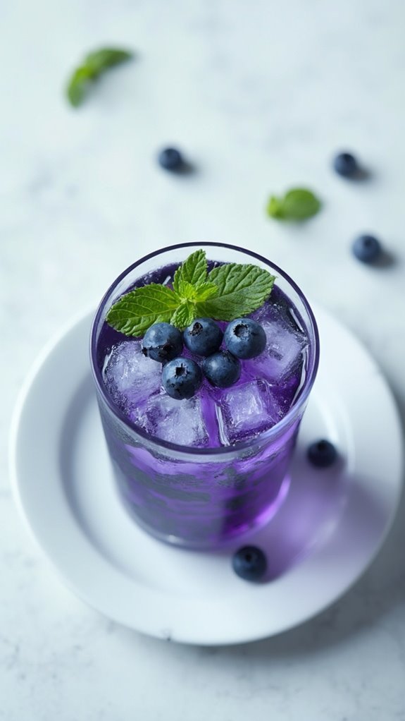 refreshing blueberry mint drink