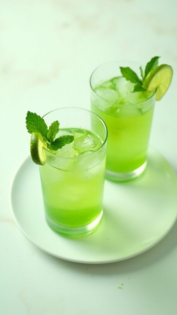 refreshing minty green beverage