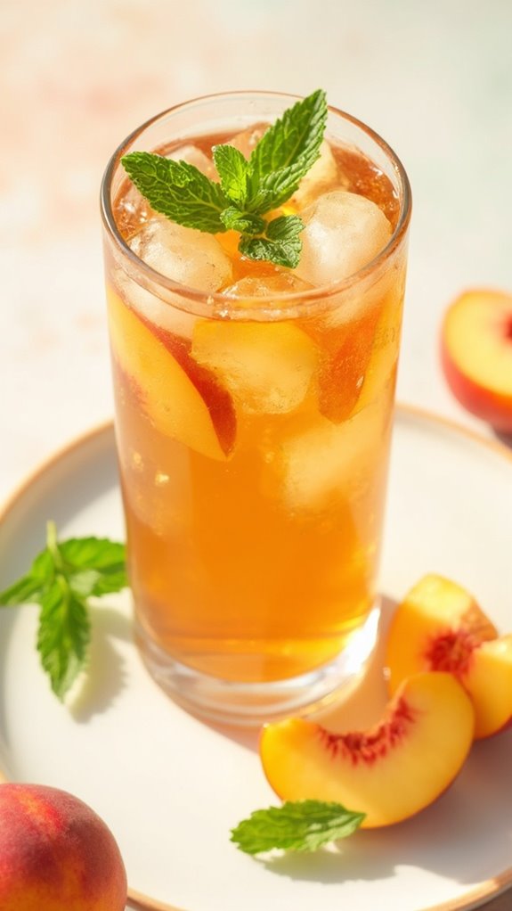 refreshing peach iced tea