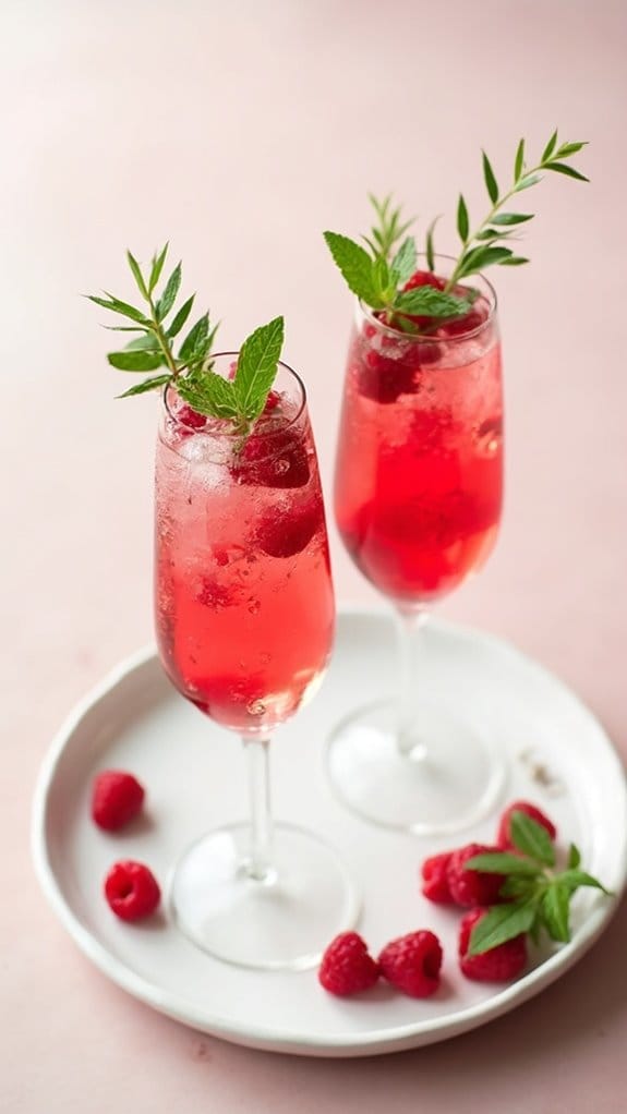 refreshing raspberry mint beverage