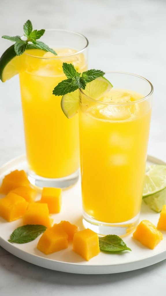 refreshing tropical mango beverage