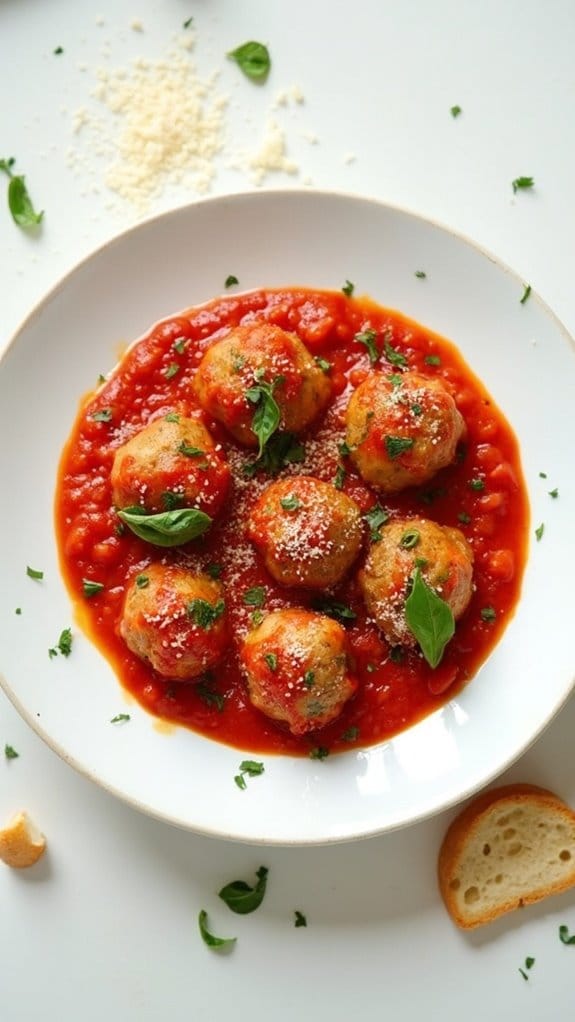 ricotta filled meatballs with marinara