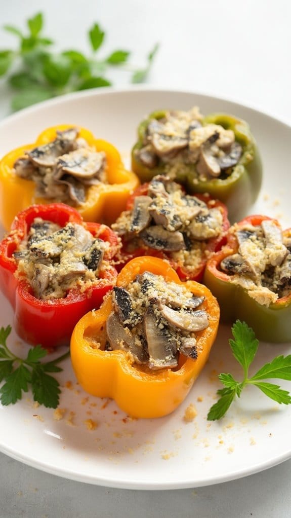 ricotta mushroom stuffed peppers