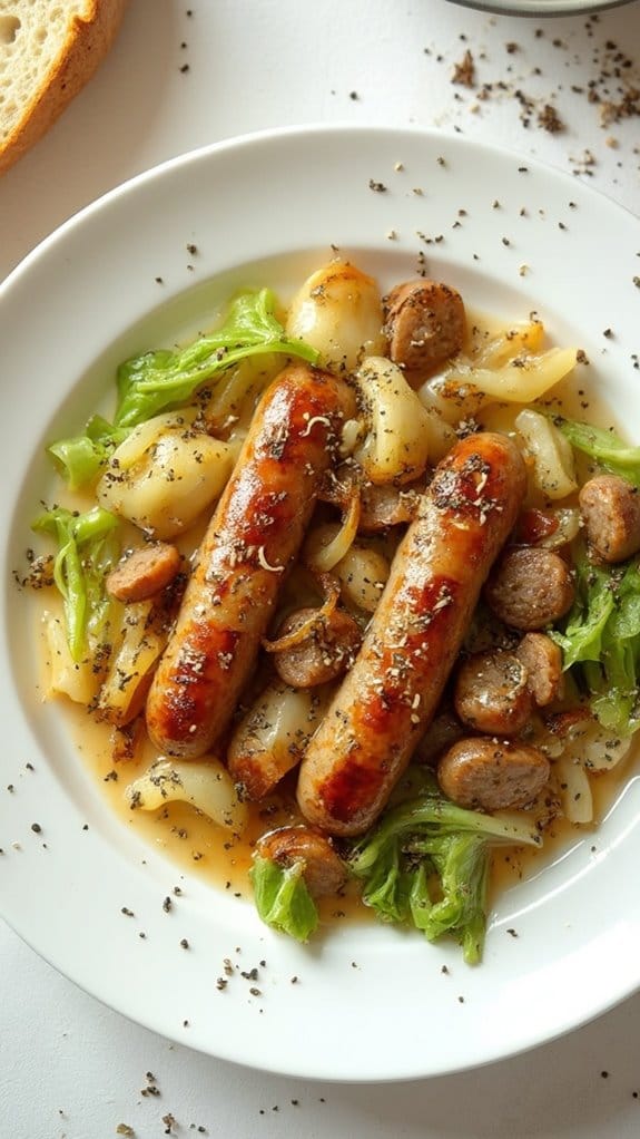 sausage and cabbage dish