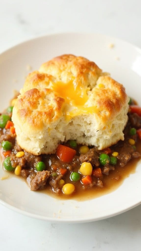 savory biscuit topped pie