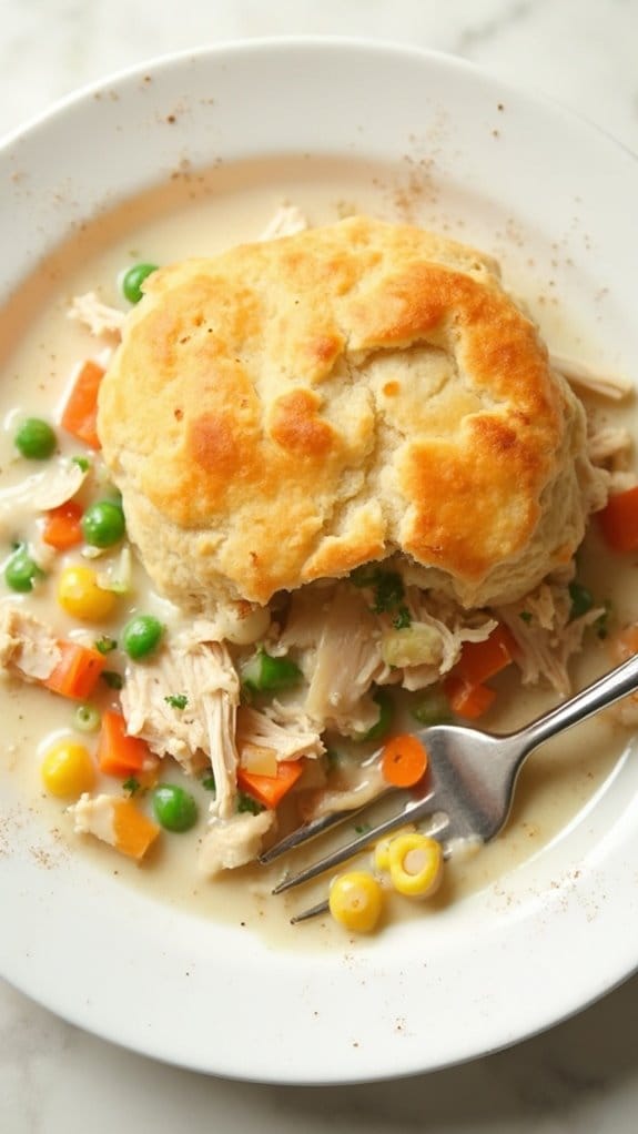 savory chicken biscuit pie