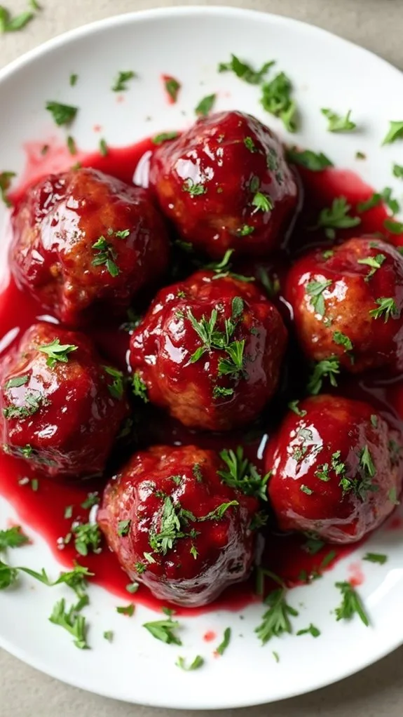 savory cranberry meatball dish