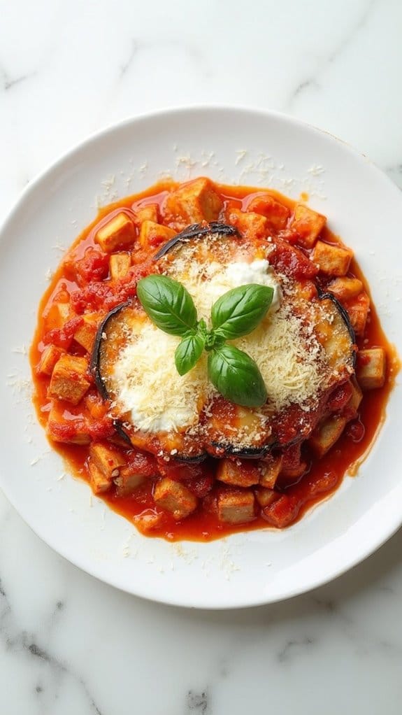 savory eggplant parmesan dish