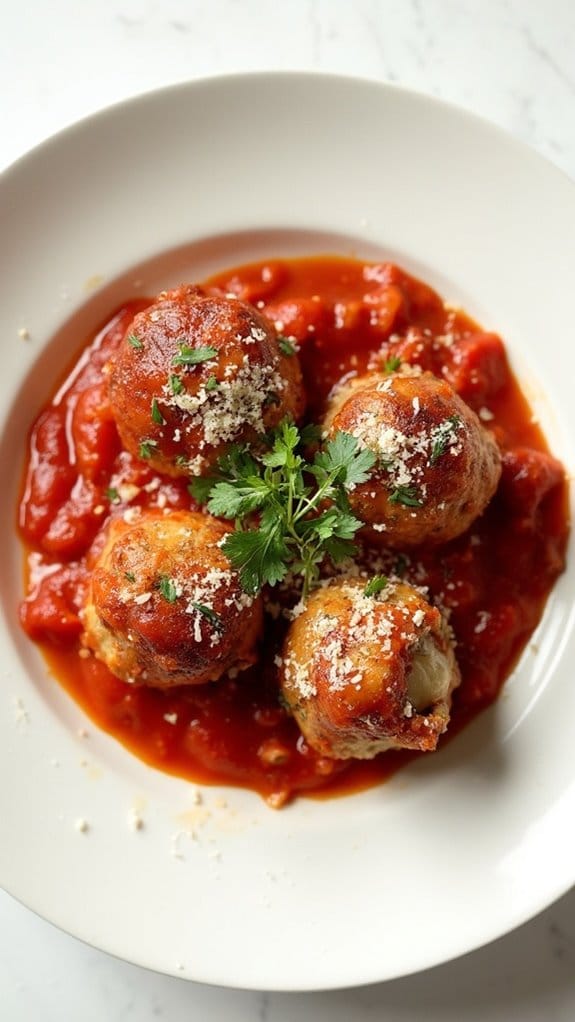 savory meatballs with sauce