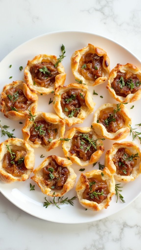 savory onion filled pastry bites