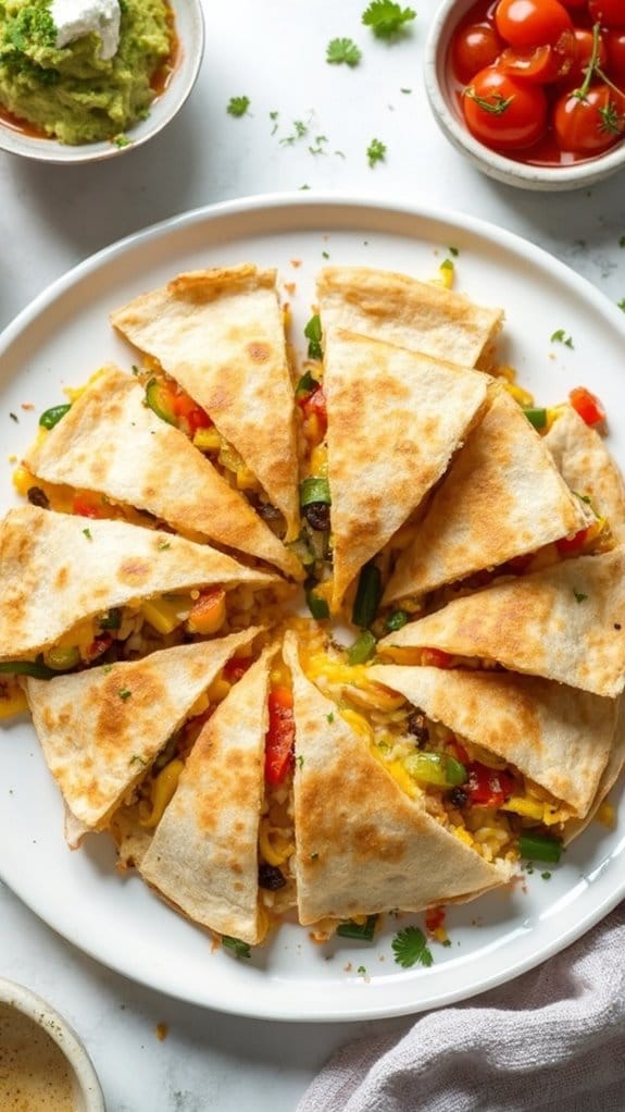 savory roasted veggie quesadillas