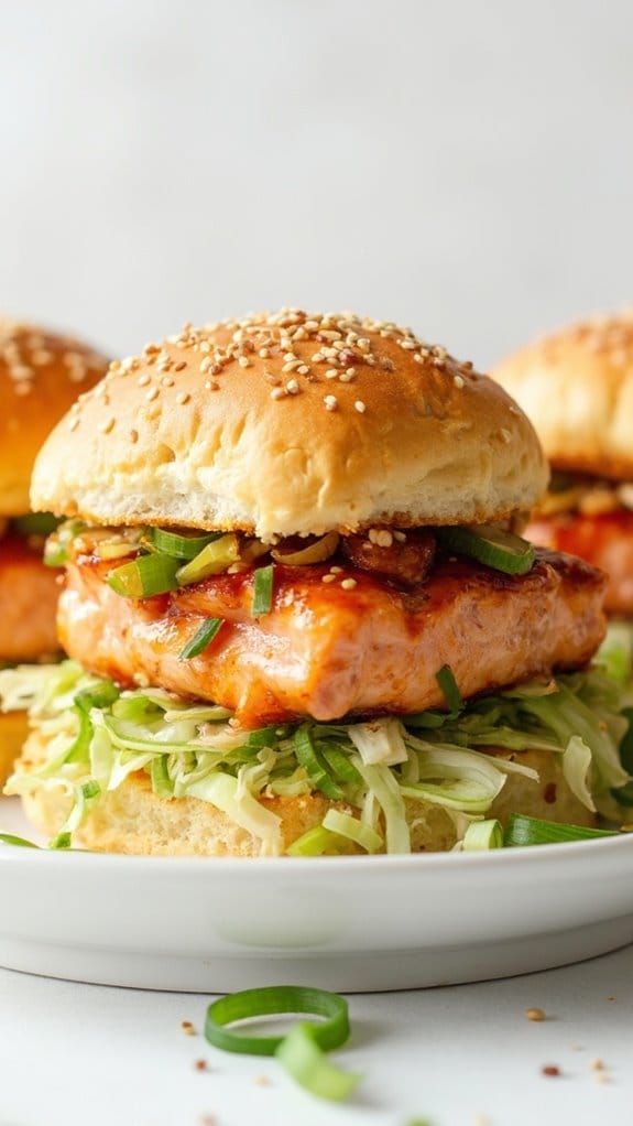 savory salmon teriyaki sliders