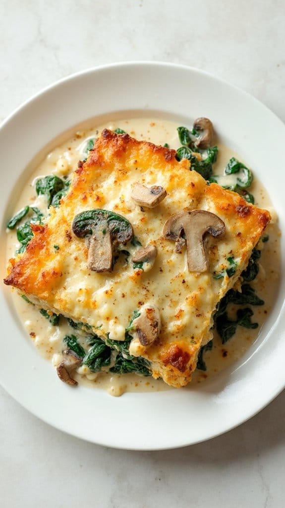 savory spinach mushroom casserole