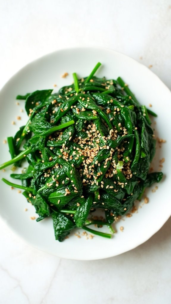 sesame flavored spinach dish