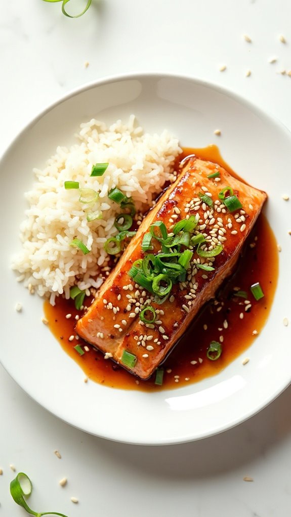 sesame teriyaki salmon dish