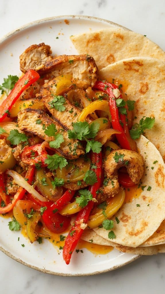 sizzling chicken fajita dish