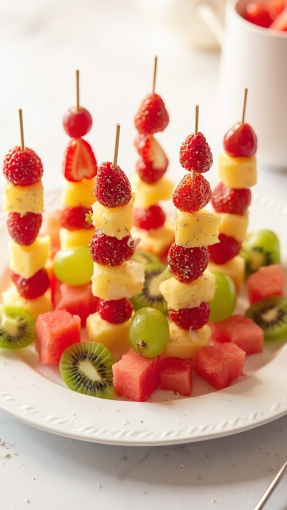 sparkly fruit on skewers