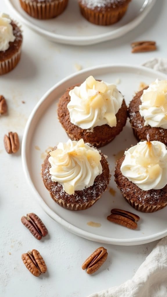 spiced cupcakes with pears