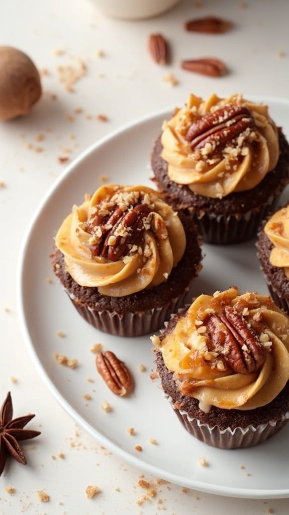 spiced pecan pie cupcakes