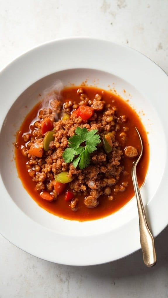 spicy lentil and sausage chili