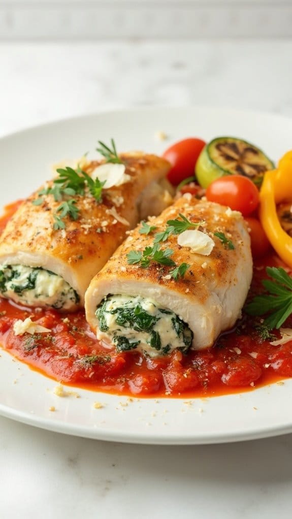 spinach and ricotta filled chicken