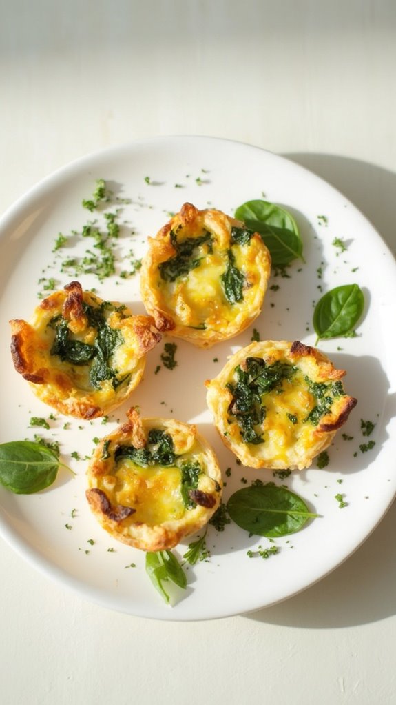 spinach filled mini quiches recipe