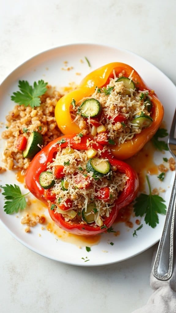 stuffed peppers with farro