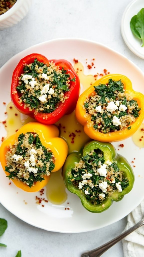 stuffed peppers with spinach