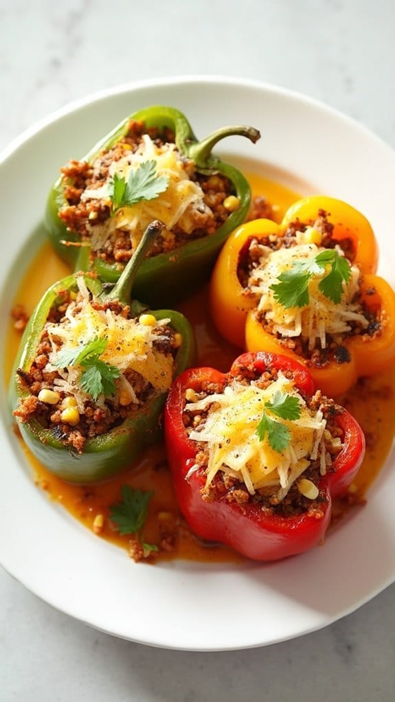 turkey and corn stuffed peppers