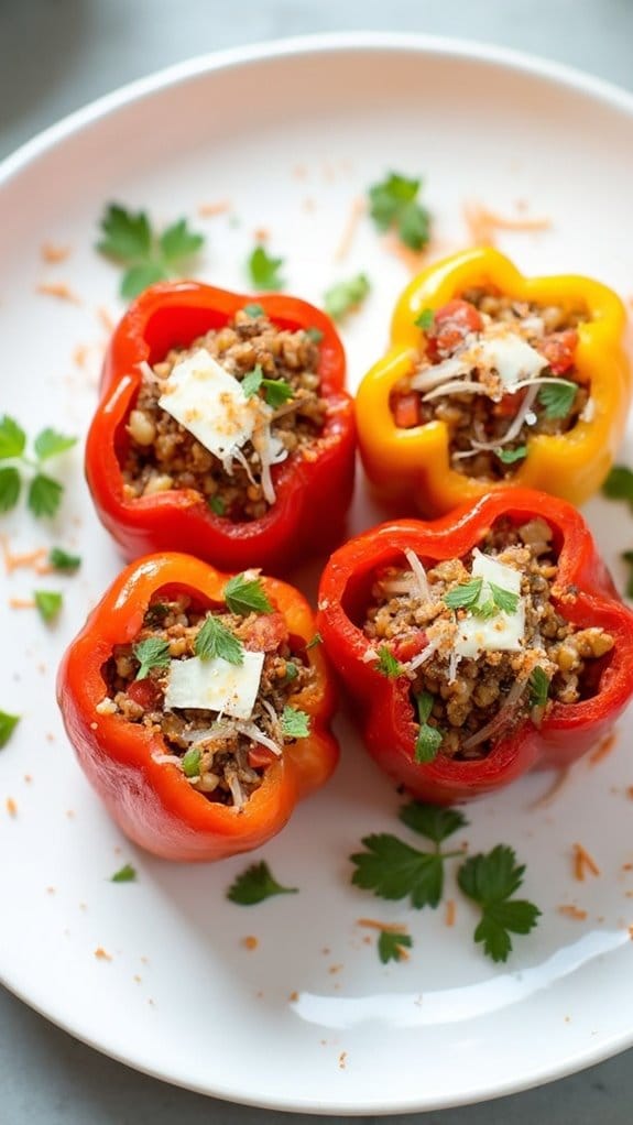 vegetarian lentil stuffed peppers