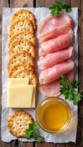 Savory Ham and Swiss Cracker Melts With Honey Mustard Glaze